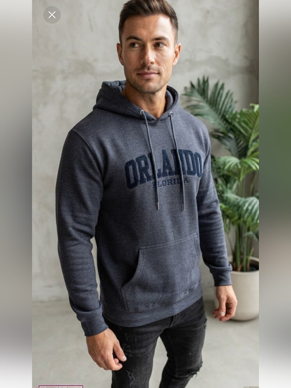 U.S. Vintage Men's Fleece Lined Pull Over Orlando Hoodie Size Medium - New